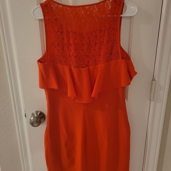 Bisou Bisou Orange Sleeveless Fitted Dress Size 10 - Picture 7 of 10